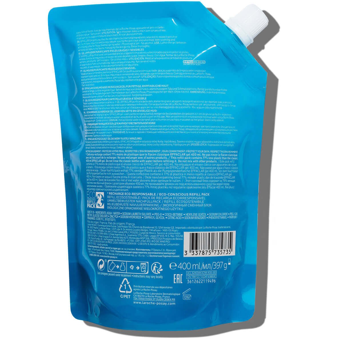 LaRochePosay-Product-Acne-Effaclar-Eco-conscious-Refill-CleansingFoamingGel-400ml-3337875735735-BSS